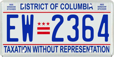 DC license plate EW2364