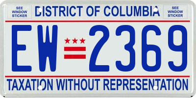 DC license plate EW2369