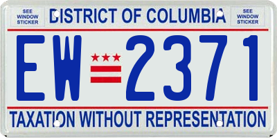 DC license plate EW2371