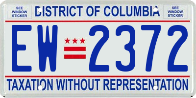 DC license plate EW2372