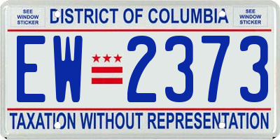 DC license plate EW2373