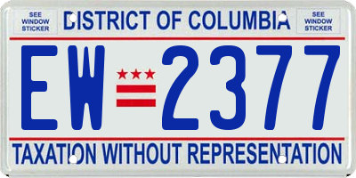 DC license plate EW2377