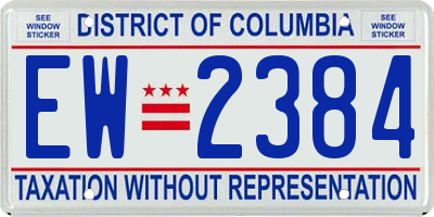 DC license plate EW2384