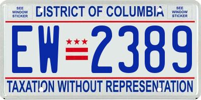 DC license plate EW2389