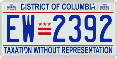 DC license plate EW2392