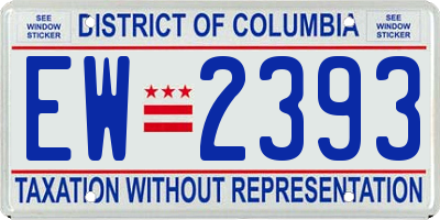 DC license plate EW2393