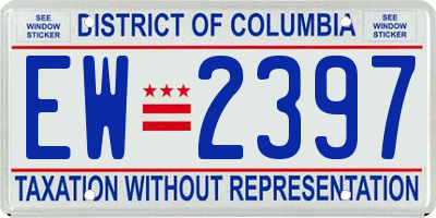 DC license plate EW2397