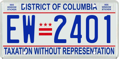 DC license plate EW2401