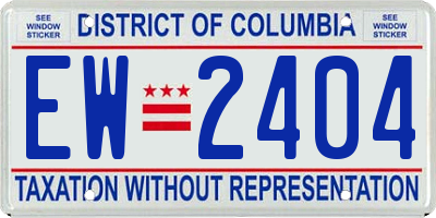 DC license plate EW2404