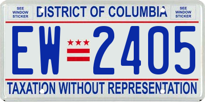 DC license plate EW2405