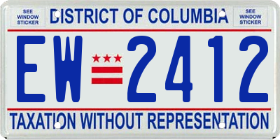 DC license plate EW2412