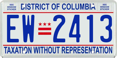 DC license plate EW2413