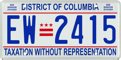 DC license plate EW2415
