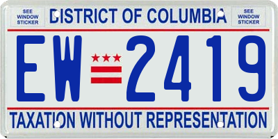 DC license plate EW2419