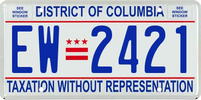 DC license plate EW2421