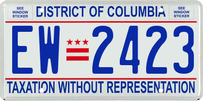 DC license plate EW2423