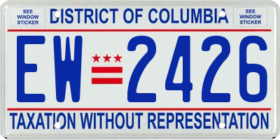 DC license plate EW2426