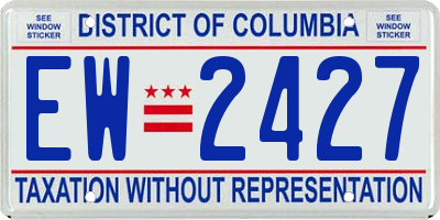 DC license plate EW2427
