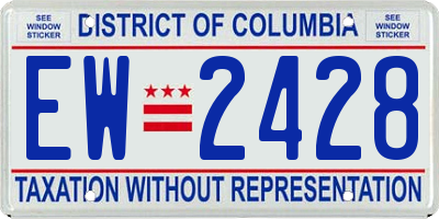 DC license plate EW2428