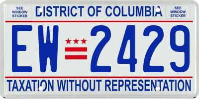 DC license plate EW2429
