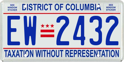 DC license plate EW2432