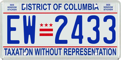 DC license plate EW2433