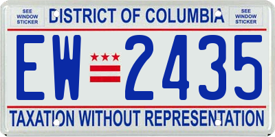 DC license plate EW2435