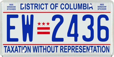 DC license plate EW2436