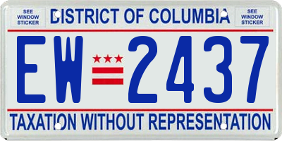 DC license plate EW2437