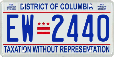DC license plate EW2440