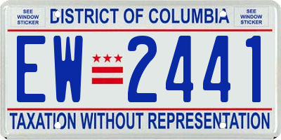 DC license plate EW2441