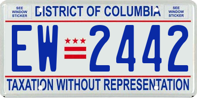 DC license plate EW2442