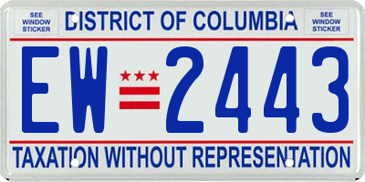 DC license plate EW2443