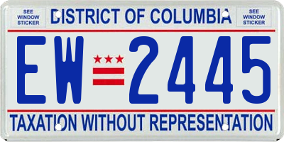 DC license plate EW2445