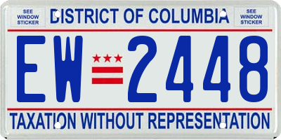 DC license plate EW2448
