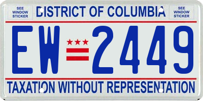DC license plate EW2449