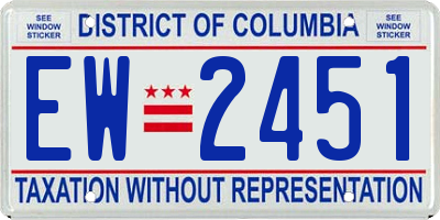 DC license plate EW2451