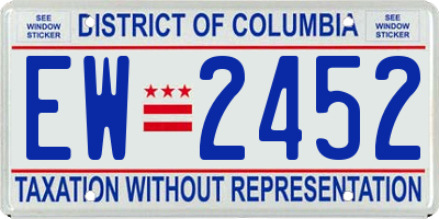 DC license plate EW2452