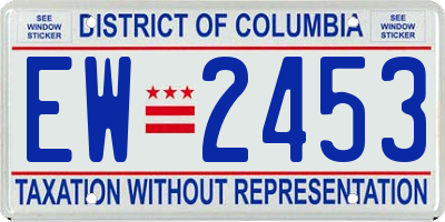 DC license plate EW2453