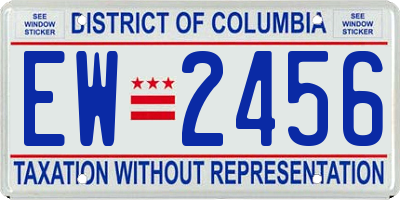 DC license plate EW2456