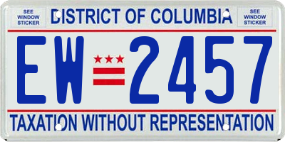 DC license plate EW2457