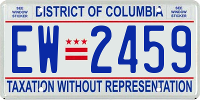 DC license plate EW2459