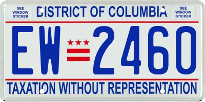 DC license plate EW2460