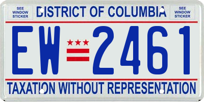 DC license plate EW2461