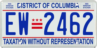 DC license plate EW2462