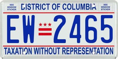 DC license plate EW2465