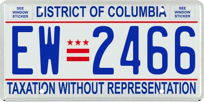 DC license plate EW2466