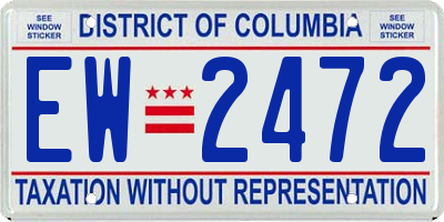 DC license plate EW2472