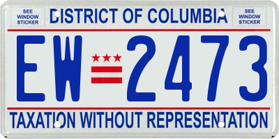 DC license plate EW2473