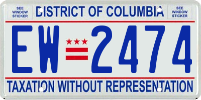 DC license plate EW2474